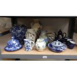 SELECTION OF VARIOUS ITEMS INCLUDING VASES, TEA SET,