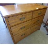 LATE 19TH CENTURY CHEST OF 2 SHORT OVER 2 LONG DRAWERS