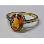 SCOTTISH PROVINCIAL 18CT GOLD CITRINE SET RING BY D.W ABD - 3.