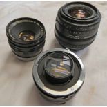 SELECTION OF CAMERA LENSES TO INCLUDE SUPER-CANOMATIC LENS R 50MM 1:1.