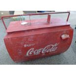 VINTAGE COOL BOX WITH SIDE MARKED "COCA COLA"