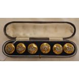 SET OF SIX GILT BUTTONS WITH THISTLE MOTIF BY FIRMIN