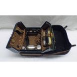 LEATHER DRESSING CASE WITH VARIOUS FITMENTS