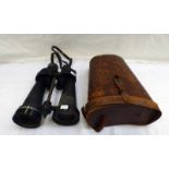 BARR AND STROUD CF 41 BRITISH MILITARY BINOCULARS IN A LEATHER CASE (AF)