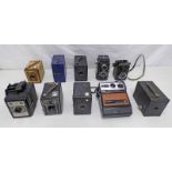 SELECTION OF 10 CAMERAS INCLUDING SIX-20 BROWNIE D, KODAK EK100 INSTANT CAMERA,