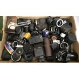 LARGE SELECTION OF CAMERA ACCESSORIES SUCH AS FLASHES,
