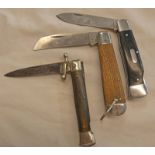 THREE VINTAGE POCKET KNIVES