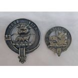 MACKAY ELGIN WHITE METAL CLAN BADGE & ONE OTHER -2-