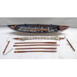 WOODEN MODEL OF SAILING BOAT 53 CM WITH MAST ,