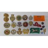 GOOD SELECTION OF CAP BADGES TO INCLUDE ROYAL BERKSHIRE, WORCESTERSHIRE, ROYAL SCOTS GREYS,