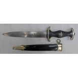 COPY OF A SS GERMAN DAGGER WITH HERMAN HANN MAKERS NAME TO BLADE