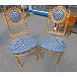 2 LATE 19TH CENTURY GILT DECORATED CHAIRS