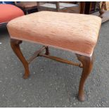 19TH CENTURY MAHOGANY STOOL ON QUEEN ANNE SUPPORTS