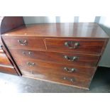 19TH CENTURY INLAID MAHOGANY CHEST OF 2 SHORT OVER 3 LONG DRAWERS 79 CM TALL X 112 CM WIDE