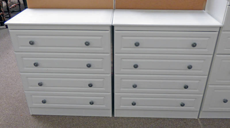 PAIR OF 4 DRAWER CHESTS 76 CM TALL X 76 CM WIDE