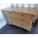 ARTS & CRAFTS STYLE CHEST OF DRAWERS WITH 2 SHORT OVER 2 LONG DRAWERS