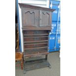 LATE 18TH OR EARLY 19TH CENTURY OAK DRESSER WITH PLATE RACK BACK OVER DRAWER & PLINTH BASE,