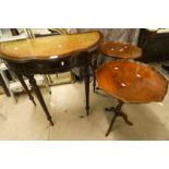 PAIR OF MAHOGANY OCCASIONAL TABLES LABELLED ANDREW THOMPSON & SONS,