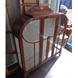ARTS & CRAFTS STYLE WALNUT DISPLAY CABINET Condition Report: The dimensions for this