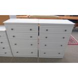 PAIR OF 4 DRAWER CHEST 104 CM TALL X 76 CM WIDE