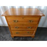 EARLY 20TH CENTURY WALNUT 3 DRAWER CHEST ON BRACKET SUPPORTS,