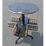 BLACK & GILT CIRCULAR BUFFET WITH TURNED GILT DECORATION