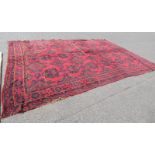 MIDDLE EASTERN CARPET WITH RED AND BLUE PATTERN - 360 CM X 540 CM