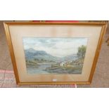 HAMILTON GLASS SCENE IN A ROSS-SHIRE GLEN SIGNED FRAMED WATERCOLOUR 34CM X 49 CM