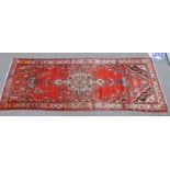 EASTERN RUG WITH RED AND WHITE DECORATION - 293 CM X 107 CM