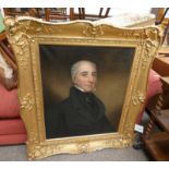 PORTRAIT OF GENERAL FRANCES STEWART INSCRIPTION TO REVERSE UNSIGNED GILT FRAMED OIL PAINTING 75 CM