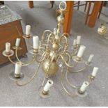 MULTI BRANCH BRASS CHANDELIER.