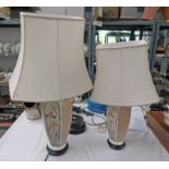 2 FLORAL DECORATED PORCELAIN TABLE LAMPS