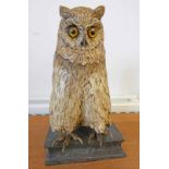 BRONZE FIGURE OF AN OWL STANDING ON A BOOK OPENING TO REVEAL INTERIOR - 26.