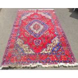 RED & BLUE MIDDLE EASTERN CARPET 290 X 194 CM