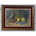 GEORGE CLARE SUMMER FRUIT SIGNED FRAMED WATERCOLOUR 22.