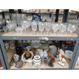 9 GLASSES WITH TWIST STEMS, VARIOUS ART GLASSWARE, VARIOUS SILVER PLATED WARE,