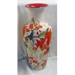 ZSOLNAY PECS FLORAL DECORATED LUSTRE BALUSTER VASE ,