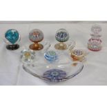 3 COLOURED GLASS DOOR HANDLES COLOURED GLASS SCENT BOTTLE ETC Condition Report: