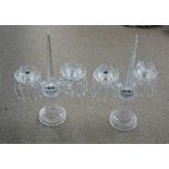 PAIR OF CUT GLASS GIRONDELLES BOTH 51CM TALL,