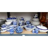 ADAMS WARE DINNER & TEASET, VARIOUS OTHER BLUE & WHITE WARE INCLUDING TUREENS, TEAPOT,