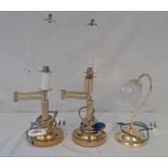 3 BRASS TABLE LAMPS