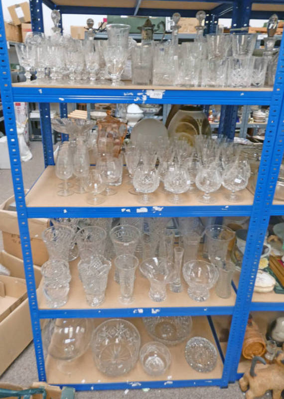 EXCELLENT SELECTION CUT GLASS CRYSTAL VASES, SETS OF GLASSES,