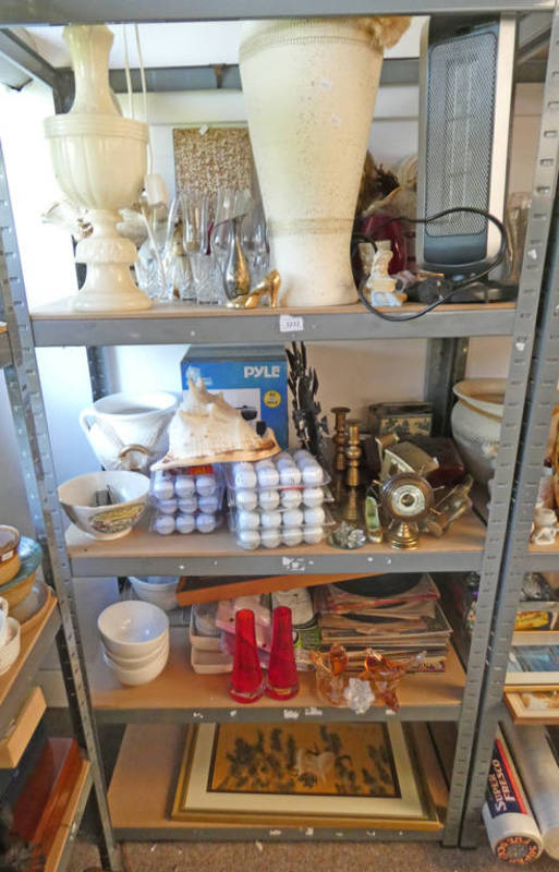 LARGE SELECTION OF CHINA GLASSWARE ETC INCLUDING BOX SETS OF LAKE GOLF BALLS, PYLE BULLHORN,