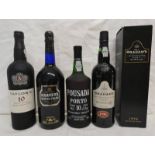 4 BOTTLES : GRAHAMS 1996 LATE BOTTLED VINTAGE PORT, TAYLORS 10 YEAR OLD TAWNY PORT,