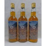 3 BOTTLES OF THE ROTARY MALT (GLENFARCLAS) 10 YEAR OLD SINGLE MALT WHISKY,