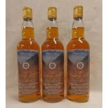 3 BOTTLES OF THE ROTARY MALT (GLENFARCLAS) 10 YEAR OLD SINGLE MALT WHISKY,