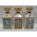 3 POINTERS SINGLE MALT WHISKY CELTIC FC PORCELAIN DECANTERS TO INCLUDE, THE DREAMTEAM,