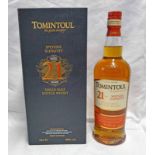 1 BOTTLE TOMINTOUL 21 YEAR SINGLE MALT WHISKY - 70CL,