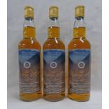 3 BOTTLES OF THE ROTARY MALT (GLENFARCLAS) 10 YEAR OLD SINGLE MALT WHISKY,