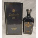 1 BOTTLE BALLANTINES 21 YEAR OLD VERY OLD BLENDED WHISKY DECANTER - 70CL,
